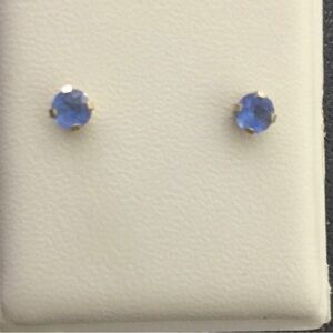 14K Blue Stud Earrings